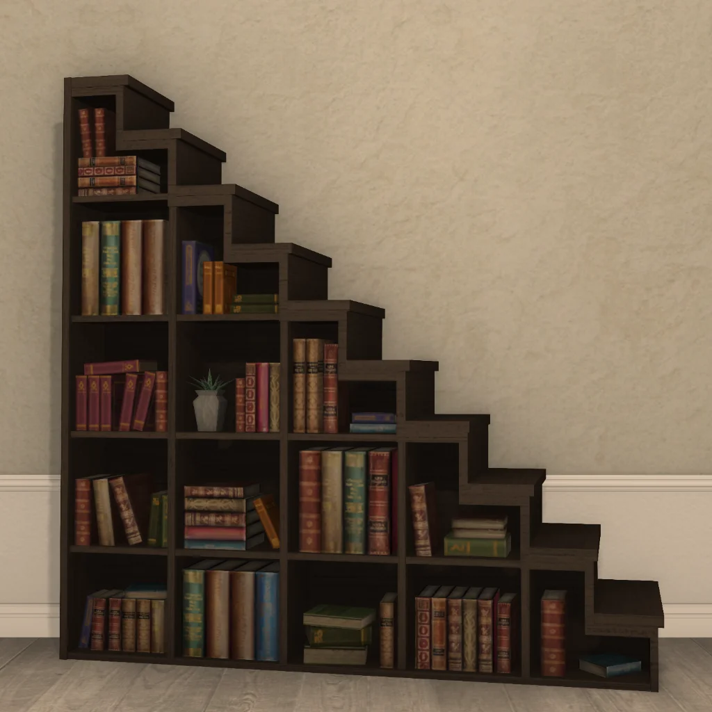 Wooden Staircase Bookshelf
