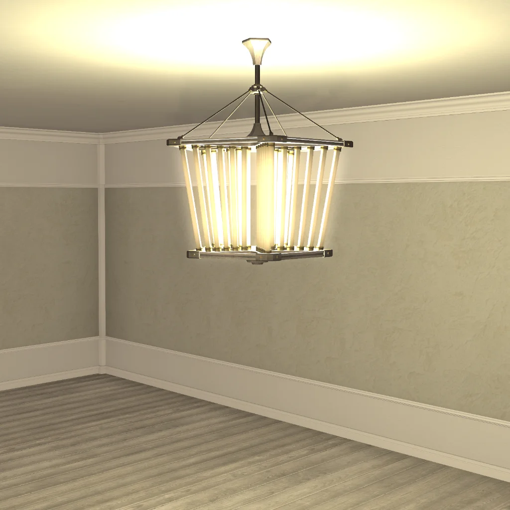 Fluorescent Tube Chandelier