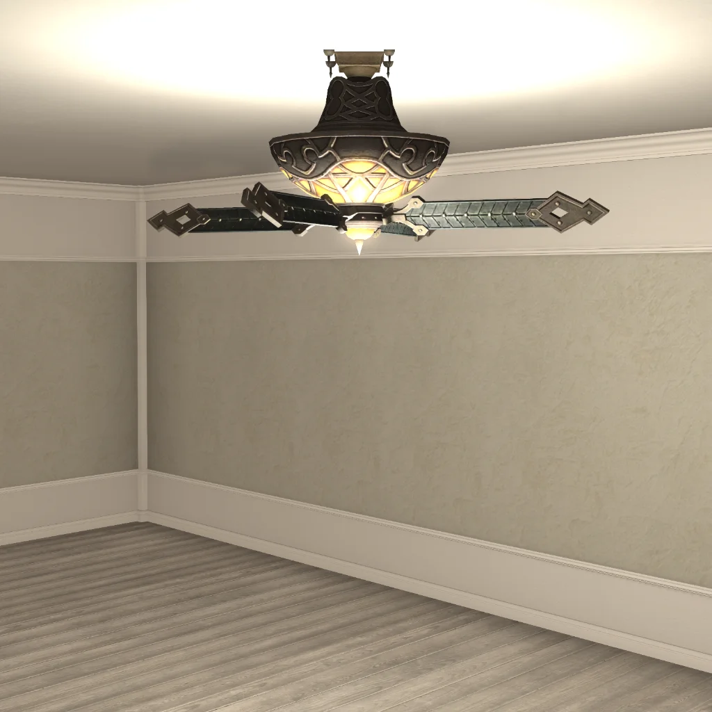 Flame Ceiling Fan & Lamp