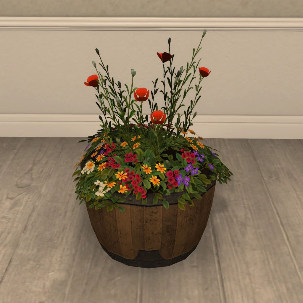 Oak Low Barrel Planter